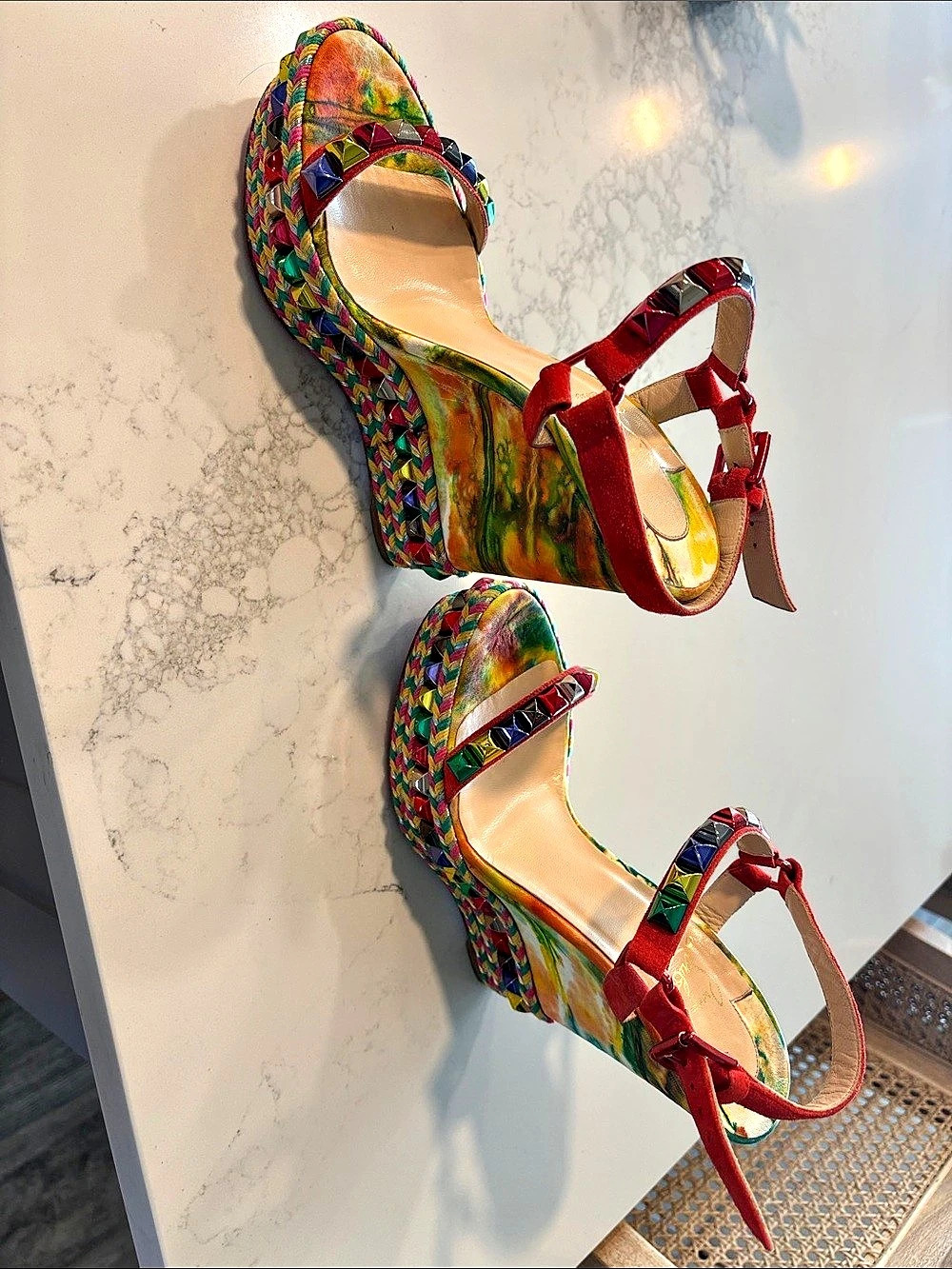 Christian Louboutin Cataclou Duplice Bambola Tie-Dye Wedge - Picture 4 of 9